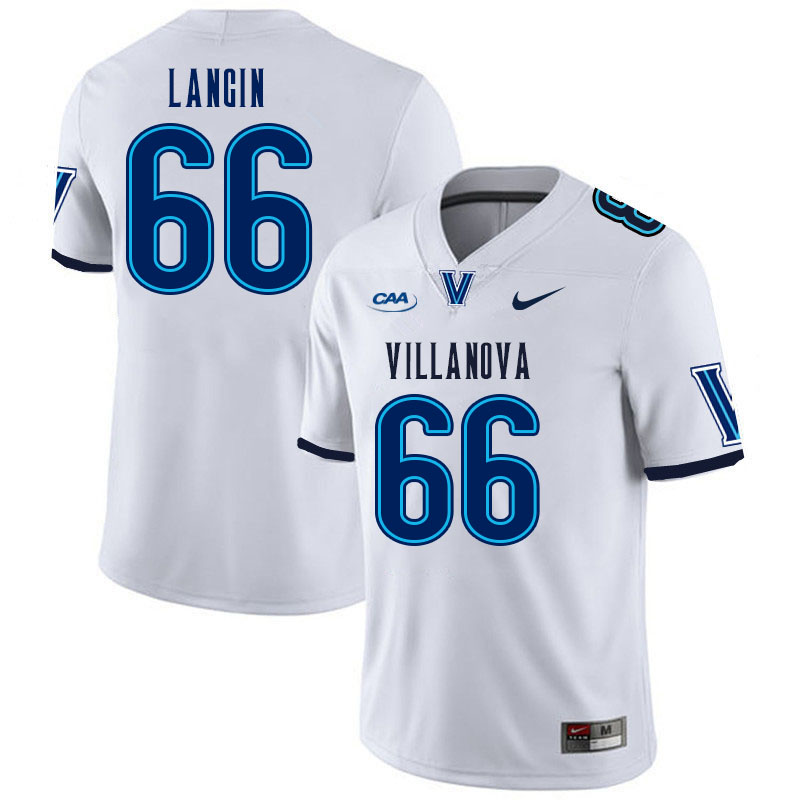 Men #66 Tyler Langin Villanova Wildcats College Football Jerseys Stitched Sale-White - Click Image to Close